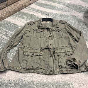Distressed Army Green Jacket
